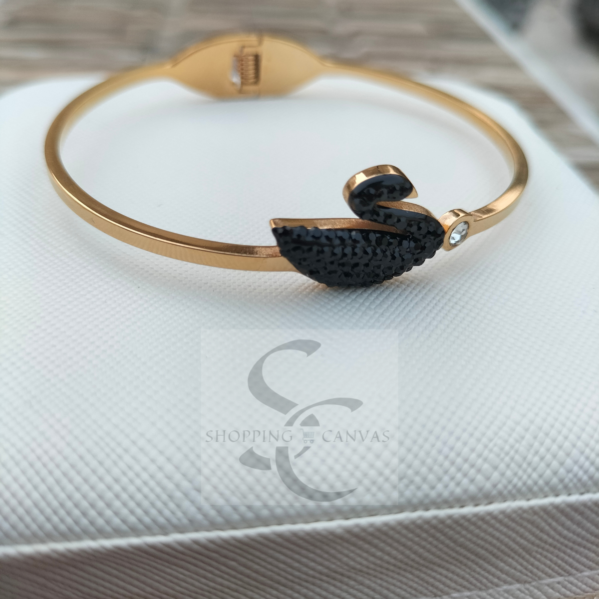 Swarovski Swan Double Duck Necklace, Steel Bracelet with matching stud earrings