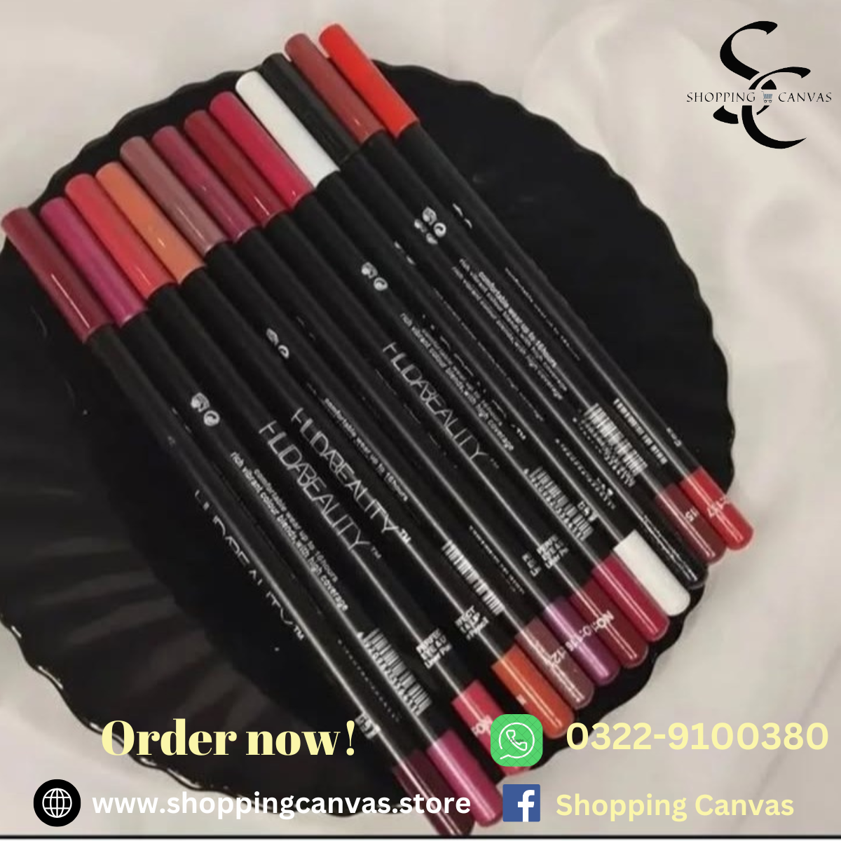 Huda Beality Perfect EYE & LIP Liner Pencil Pack of 12 pcs