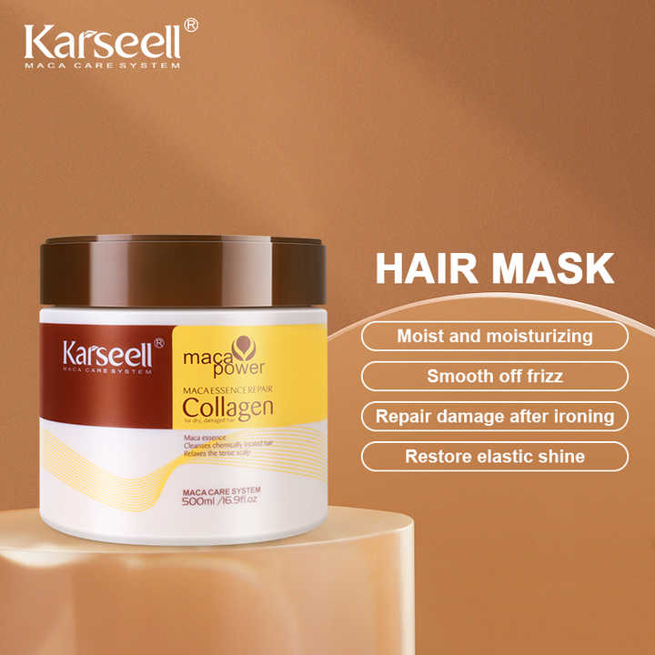 Karseell Collagen Hair Treatment Deep Repair Conditioning Argan Oil Collagen Hair Mask Essence for Dry Damaged Hair All Hair Types 500ml