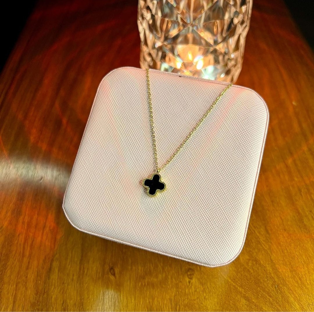 Van Cleef Clover Necklace, Chain & Steel Bracelets with Matching Stud Earrings
