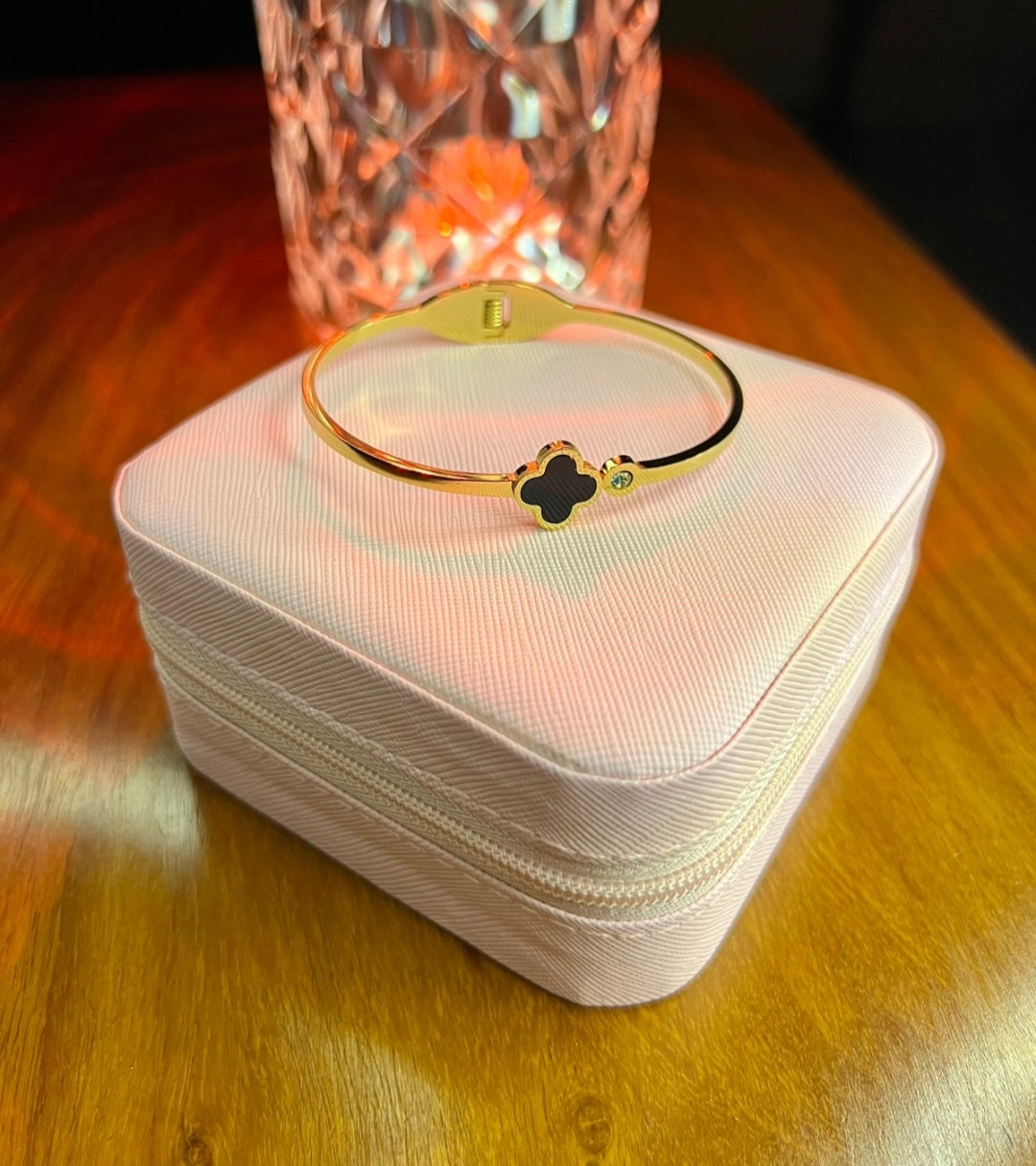 Van Cleef Clover Necklace, Chain & Steel Bracelets with Matching Stud Earrings