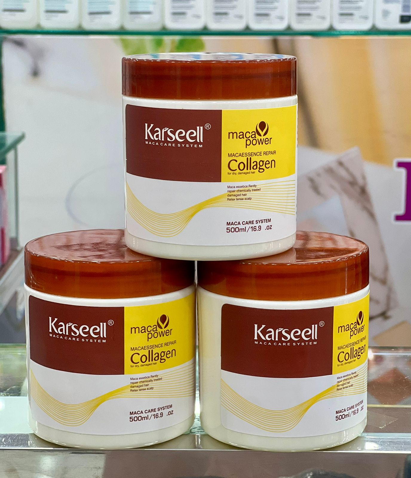 Karseell Collagen Hair Treatment Deep Repair Conditioning Argan Oil Collagen Hair Mask Essence for Dry Damaged Hair All Hair Types 500ml